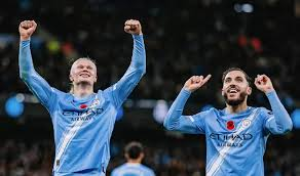 Erling Haaland was back on the scoresheet with two goals to help Manchester City return to winning ways in the Premier League and leapfrog Bournemouth into second place.