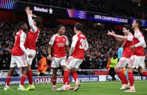 Noni Madueke scored his first goal for Arsenal as the Gunners put three past Bayern Munich to maintain their 100% record in the Champions League.