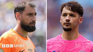 Gianluigi Donnarumma (left) and James Trafford will battle to be Manchester City's first-choice goalkeeper.