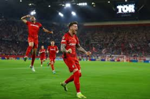 Freiburg are through to their first European final after beating 10-man Braga in Thursday's Europa League semi-final second leg.