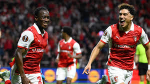 A stoppage-time winner from substitute Mario Dorgeles earned Braga a slender 2-1 advantage in the first leg of their Europa League semi-final against Freiburg in Portugal.