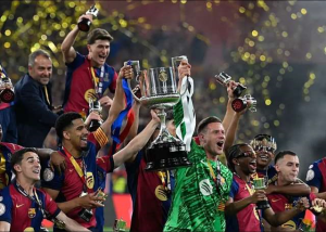 Jules Kounde lashed in an extra-time screamer as Barcelona beat Real Madrid to win the Copa del Rey in a remarkable Clasico in Seville.