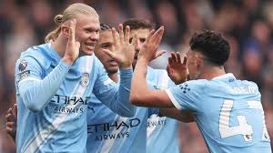 Erling Haaland netted twice to continue his sensational goalscoring streak and help move Manchester City up to second in the Premier League with victory over Everton.