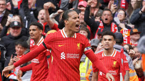 Liverpool moved to potentially one win from the Premier League title as captain Virgil van Dijk's late header helped them beat West Ham United at Anfield.