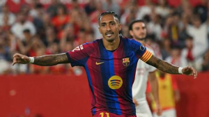 Raphinha scored a second hat-trick in successive games as Barcelona claimed a comfortable victory over Sevilla that increased their lead at the top of La Liga.